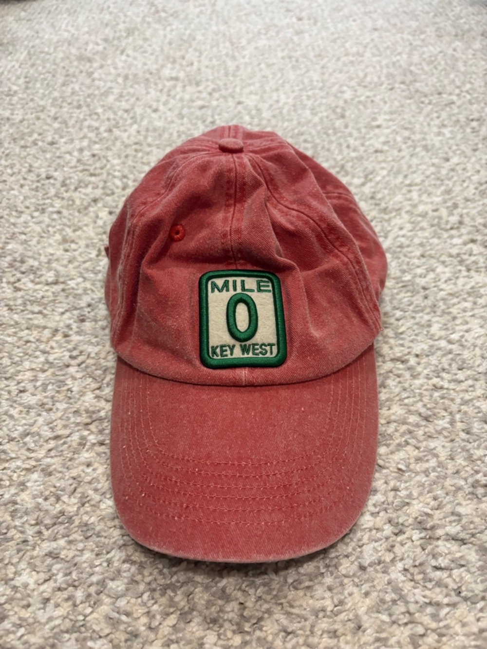 Vintage Key West Mile 0 Red Baseball Cap